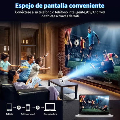 Proyector led 4k para ver peliculas y series en pantalla gigante 3 cuotas sin interés y envío gratis