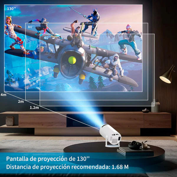 Proyector led 4k para ver peliculas y series en pantalla gigante 3 cuotas sin interés y envío gratis