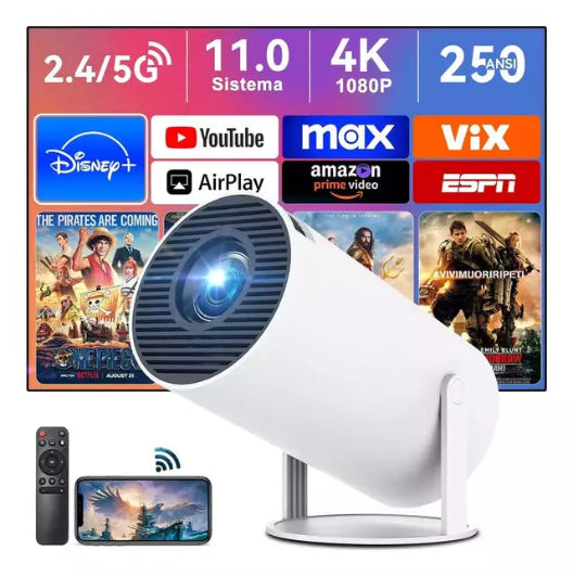 Proyector led 4k para ver peliculas y series en pantalla gigante 3 cuotas sin interés y envío gratis